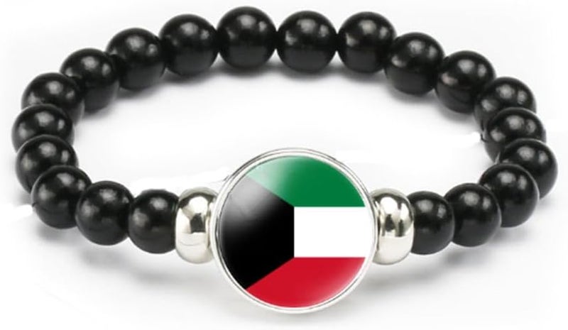 vmcoatdu National Flag Bracelet Elastic Rope Beaded Bracelet Support Your Country Travel Souvenir Gifts for Men Women - Image 1